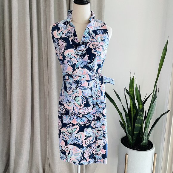 LILLY PULIZTER Romee Wrap Dress Holy Flockamolie Small - Picture 2 of 16